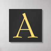 Grijs Goud Kleur Monogram Professioneel Canvas Afdruk (Voorkant)