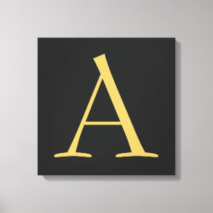 Grijs Goud Kleur Monogram Professioneel Canvas Afdruk