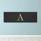 Grijs Goud Kleur Monogram Professioneel Canvas Afdruk (Insitu (Houten vloer))