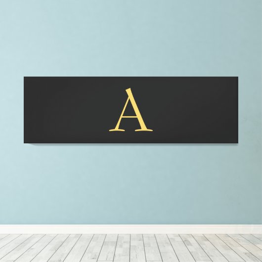 Grijs Goud Kleur Monogram Professioneel Canvas Afdruk (Insitu (Houten vloer))