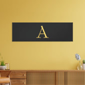 Grijs Goud Kleur Monogram Professioneel Canvas Afdruk (Insitu (Woonkamer))