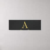 Grijs Goud Kleur Monogram Professioneel Canvas Afdruk (Voorkant)