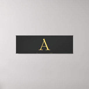 Grijs Goud Kleur Monogram Professioneel Canvas Afdruk