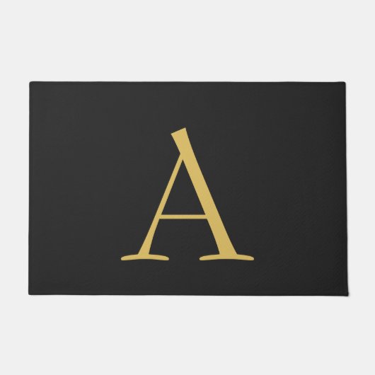 Grijs Goud Kleur Monogram Professioneel Deurmat (Voorkant)