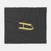 Grijs Goud Kleur Monogram Professioneel Fleece Deken (Voorkant (Horizontaal))