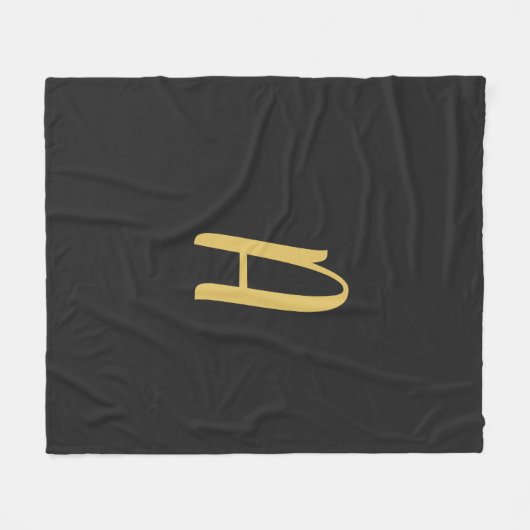 Grijs Goud Kleur Monogram Professioneel Fleece Deken (Voorkant (Horizontaal))