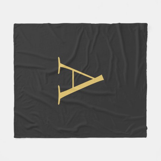 Grijs Goud Kleur Monogram Professioneel Fleece Deken (Voorkant (Horizontaal))