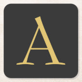 Grijs Goud Kleur Monogram Professioneel Kartonnen Onderzetters (Voorkant)