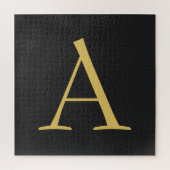 Grijs Goud Kleur Monogram Professioneel Legpuzzel (Verticaal)