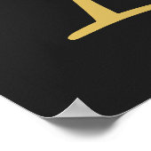 Grijs Goud Kleur Monogram Professioneel Poster (Hoek)