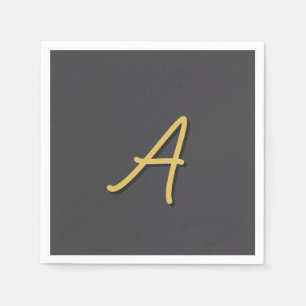 Grijs Goud Kleur Monogram Professioneel Servet