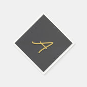Grijs Goud Kleur Monogram Professioneel Servet (Hoek)