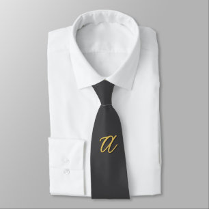 Grijs Goud Kleur Monogram Professioneel Stropdas