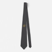 Grijs Goud Kleur Monogram Professioneel Stropdas (Voorkant)