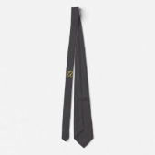 Grijs Goud Kleur Monogram Professioneel Stropdas (Achterkant)