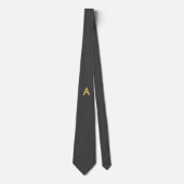 Grijs Goud Kleur Monogram Professioneel Stropdas (Voorkant)