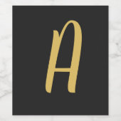 Grijs Goud Kleur Monogram Professioneel Wijn Etiket (Enkel label)