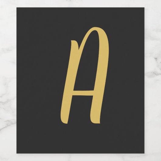 Grijs Goud Kleur Monogram Professioneel Wijn Etiket (Enkel label)