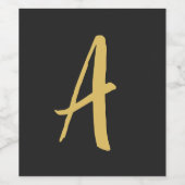 Grijs Goud Kleur Monogram Professionele Kalligrafi Wijn Etiket (Enkel label)