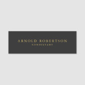 Grijs Goud Kleur Professioneel Naamplaatje (Voorkant)