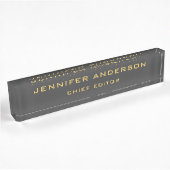 Grijs & Goud Kleuren Professionele Modern Plain Naambordje