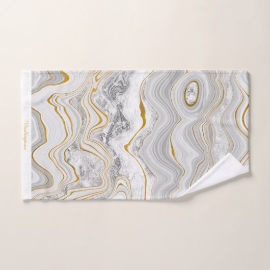 Grijs Goud Marmeren Handdoek Monogram BADKAMER HAN (Handdoek)