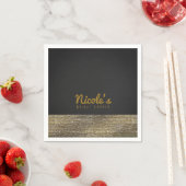 Grijs & Goud Modern Glamour Pailletten Chic Elegan Servetten (Insitu)