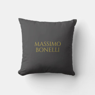 Grijs & Goud Modern Minimalistisch Elegant Uw Naam Kussen