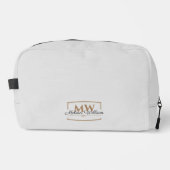 Grijs Goud Monogram Naam Script Toilettasje (Voorkant)