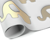 Grijs Goud Olifanten Baby shower Prinses Meisje Jo Cadeaupapier (Rol Hoek)