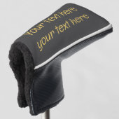 Grijs Goud Professionele Trendy Minimalistische Ei Golfheadcover (3/4 voorkant)