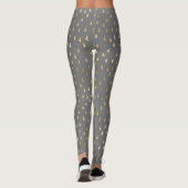 Grijs Goud Regendruppel Moderne Trendy Yoga Leggings (Achterkant)