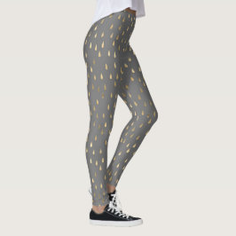 Grijs Goud Regendruppel Moderne Trendy Yoga Leggings