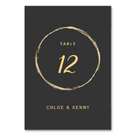 Grijs & Goud Rustieke Gouden Cirkel Lijst Bruiloft Kaart