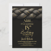 Grijs Goud Vlecht Verrassing 18e Verjaardagsfeest Kaart (Voorkant)