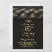 Grijs Goud Vlecht Verrassing 95e Verjaardagsfeest Kaart (Voorkant)