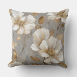 Grijs Goud Wit Bloemen Home Decor Kussen
