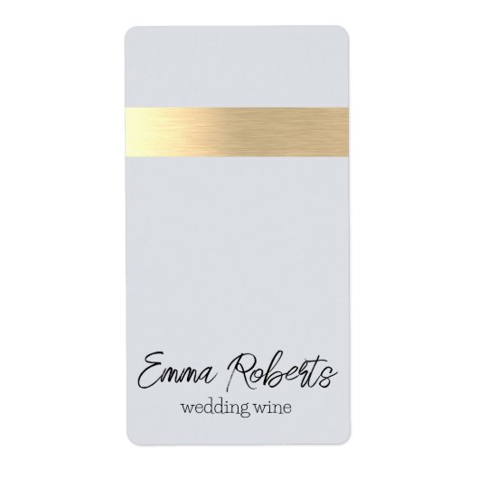 Grijs Gouden Folie Rustieke Faux Etiket (Voorkant)