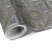 Grijs Gouden Mandala Cadeaupapier (Rol Hoek)