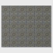 Grijs Gouden Mandala Cadeaupapier (Vlak)