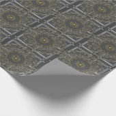 Grijs Gouden Mandala Cadeaupapier (Hoek)