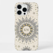 Grijs Gouden Mandala Patroon iPhone Hoesje (Achterkant)