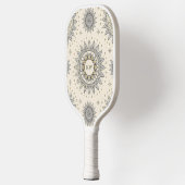 Grijs Gouden Mandala Patroon Monogram Pickleball Paddle (Links)