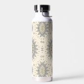 Grijs Gouden Mandala Patroon Monogram Waterfles (Links)