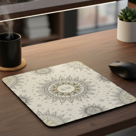 Grijs Gouden Mandala Patroon Muismat