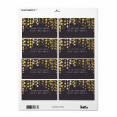 Grijs & Goudfolie Modern Confetti Pakketetiket Etiket (Full Sheet)