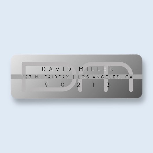 Grijs Gradiënt Modern Terugkeeradres Etiket