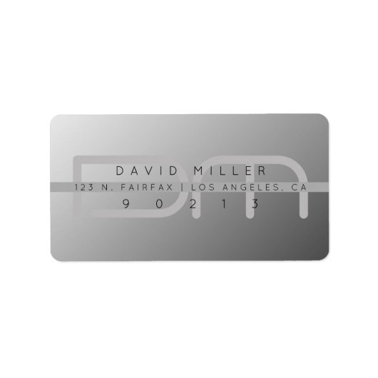 Grijs Gradiënt Modern Terugkeeradres Etiket (Voorkant)
