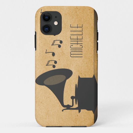 Grijs Gramophone BT iPhone 5 Hoesje (Achterkant)
