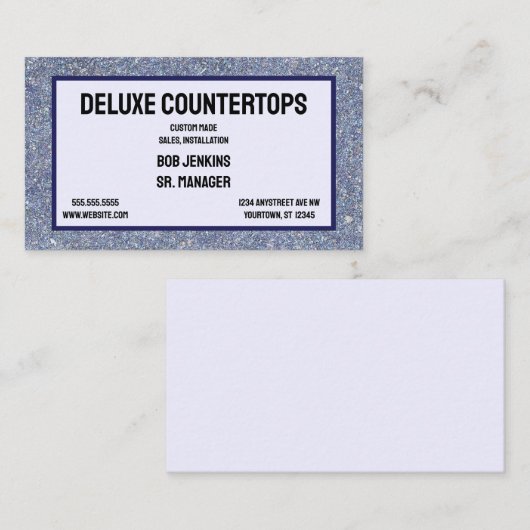 Grijs Graniet Achtergrond Lijst Countertops Ontwer Visitekaartje (Voorkant / Achterkant)